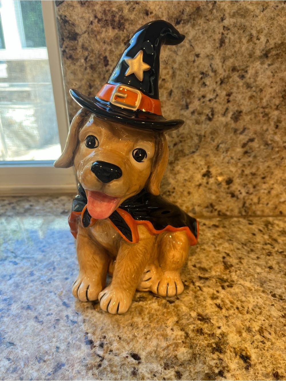 Blue Sky ClayWorks 2026  Ceramic Dog Figurine Halloween Witch Costume